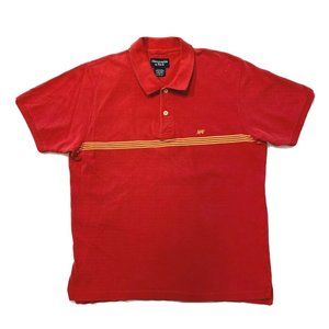Vintage Abercrombie & Fitch Polo Shirt Short Sleeve USA Made Striped Red XL NWOT